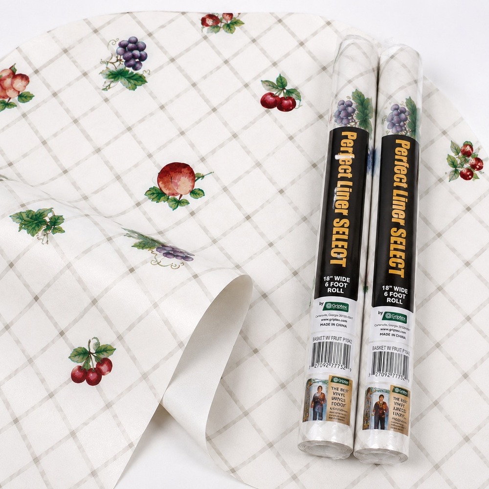Griptex Perfect Shelf Liner Fruit‎ Veggie Cottagecore Lot 2 Rolls 18"x6 Ft